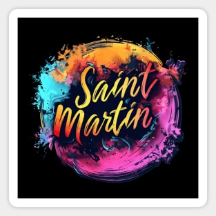 Saint Martin (with Yellow Lettering) Magnet